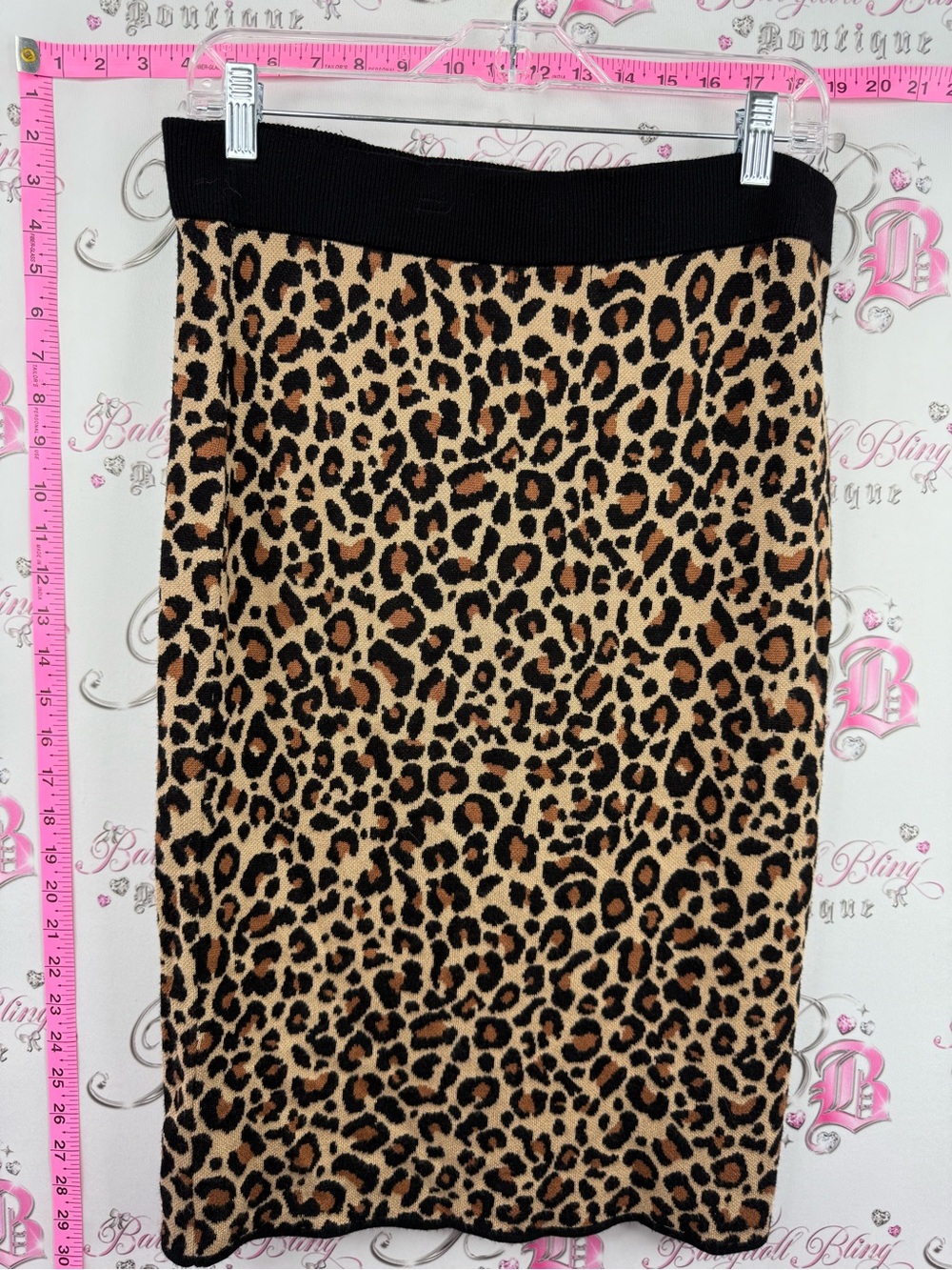 Verve Amie skirt Leopard Print Pencil Skirt with Black Waistband